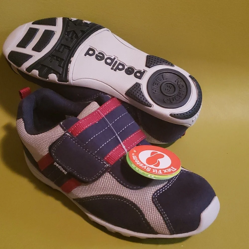 Pediped Adrian Navy Grey Washable Sneakers